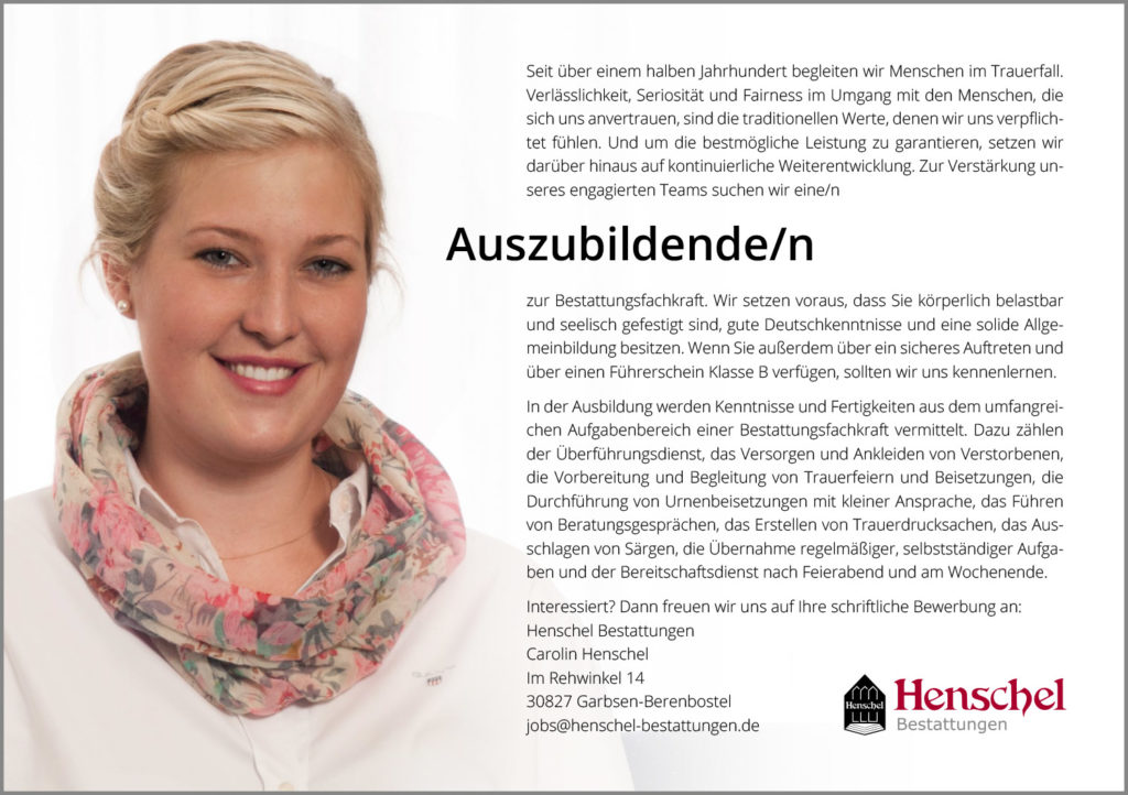 Stellenangebot Auszubildender
