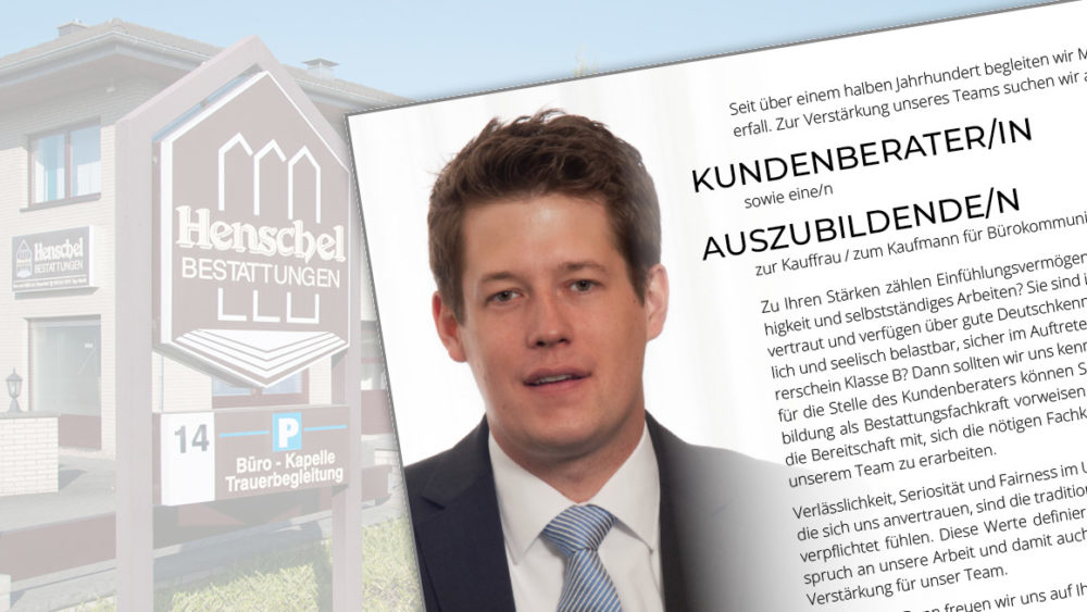 Henschel Stellenanzeige Kundenberater und Auszubildender