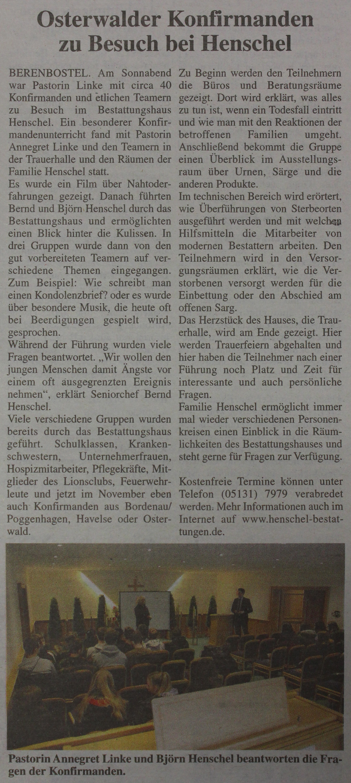 Zeitungsartikel in der Umschau